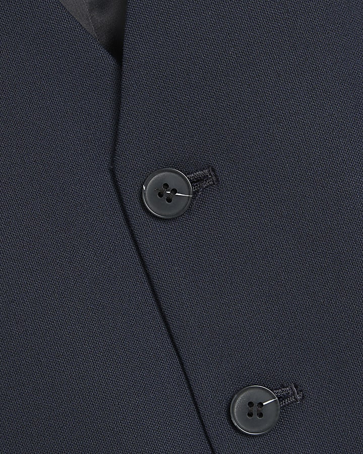 Navy slim fit waistcoat