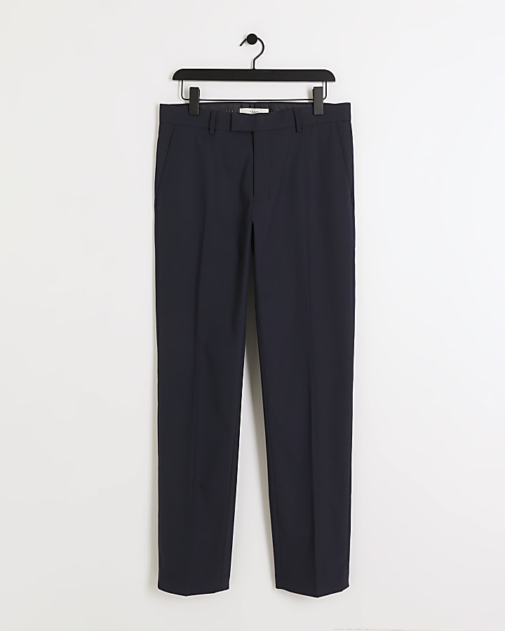 Navy Stretch Slim Fit Suit Trousers