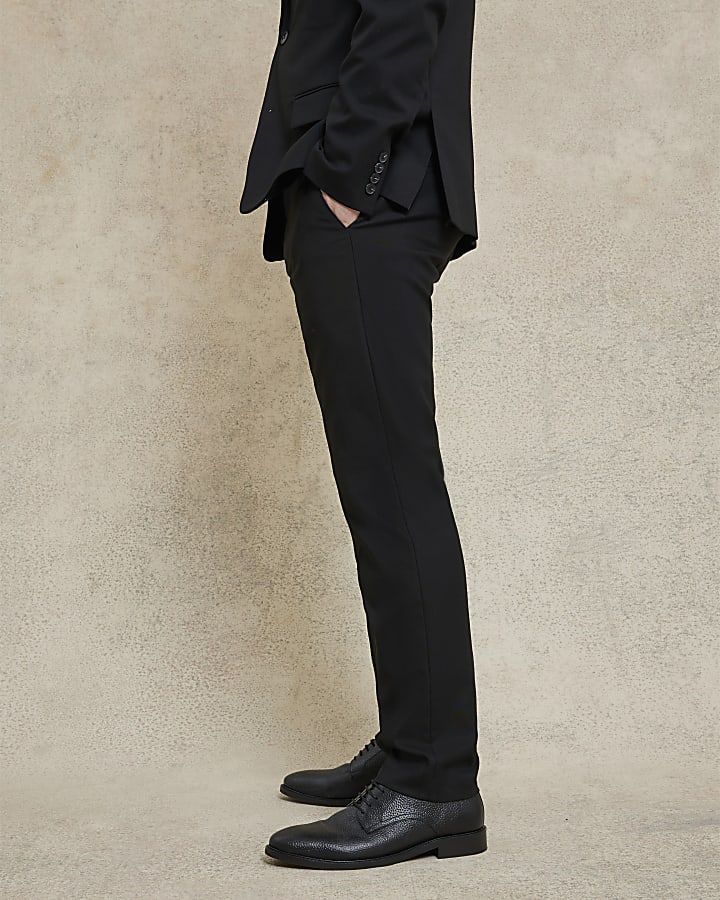 Black Stretch Slim Fit Suit Trousers