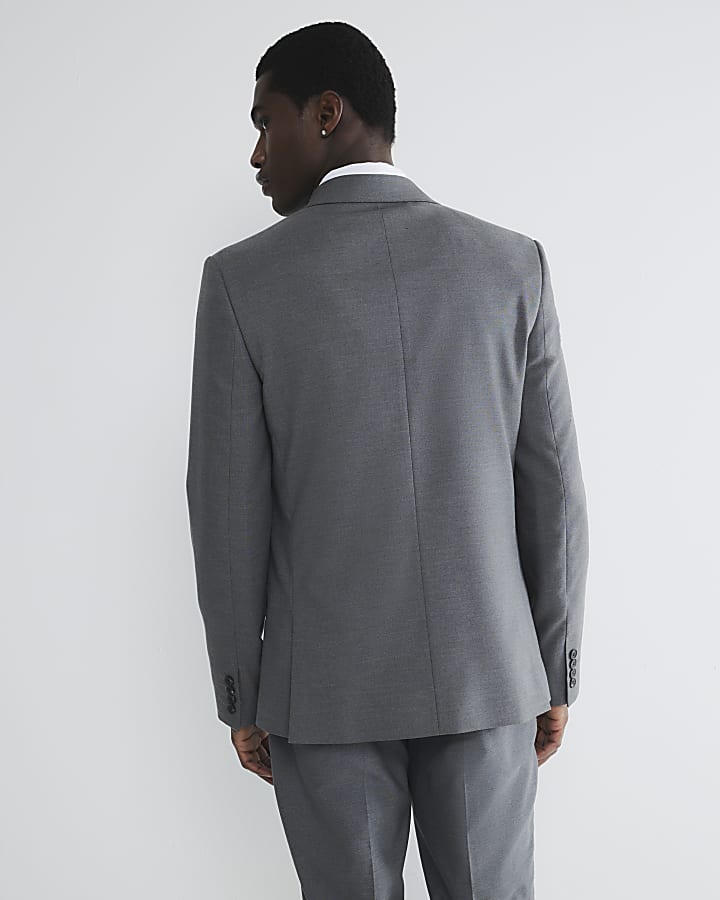 Grey Stretch Slim Fit Suit Jacket