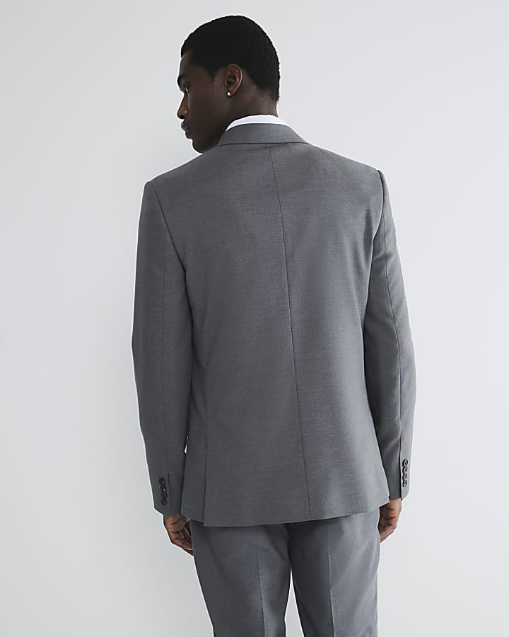 Grey slim fit suit jacket