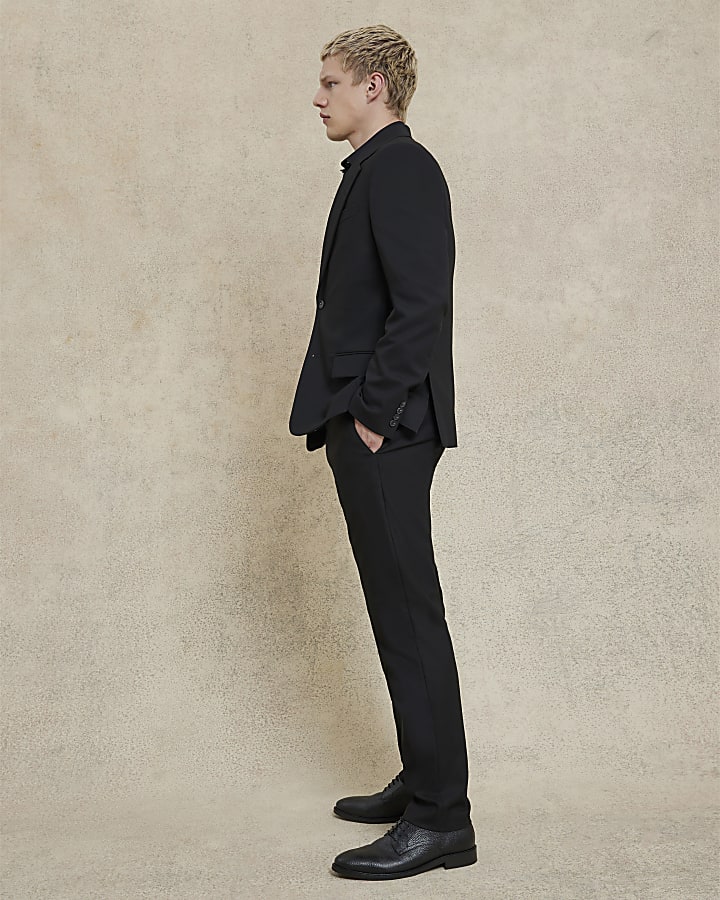 Black Stretch Slim Fit Suit Jacket
