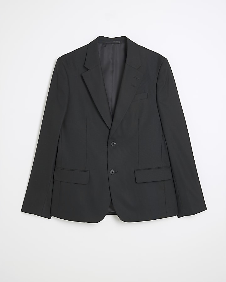 Black Stretch Slim Fit Suit Jacket