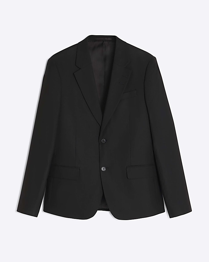 Black Stretch Slim Fit Suit Jacket