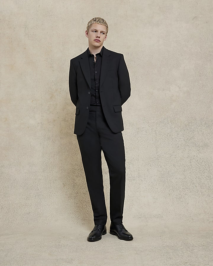 Black Stretch Slim Fit Suit Jacket