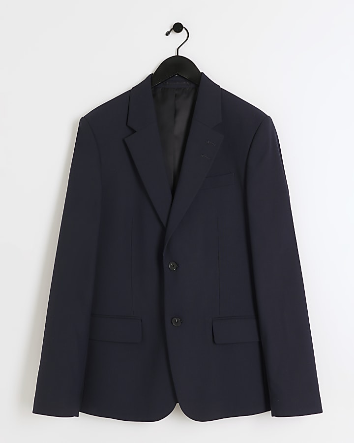 Navy Stretch Slim Fit Suit Jacket