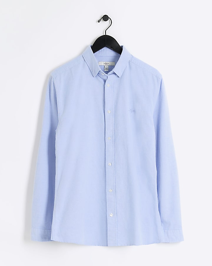 Blue Muscle Fit Oxford Smart Shirt