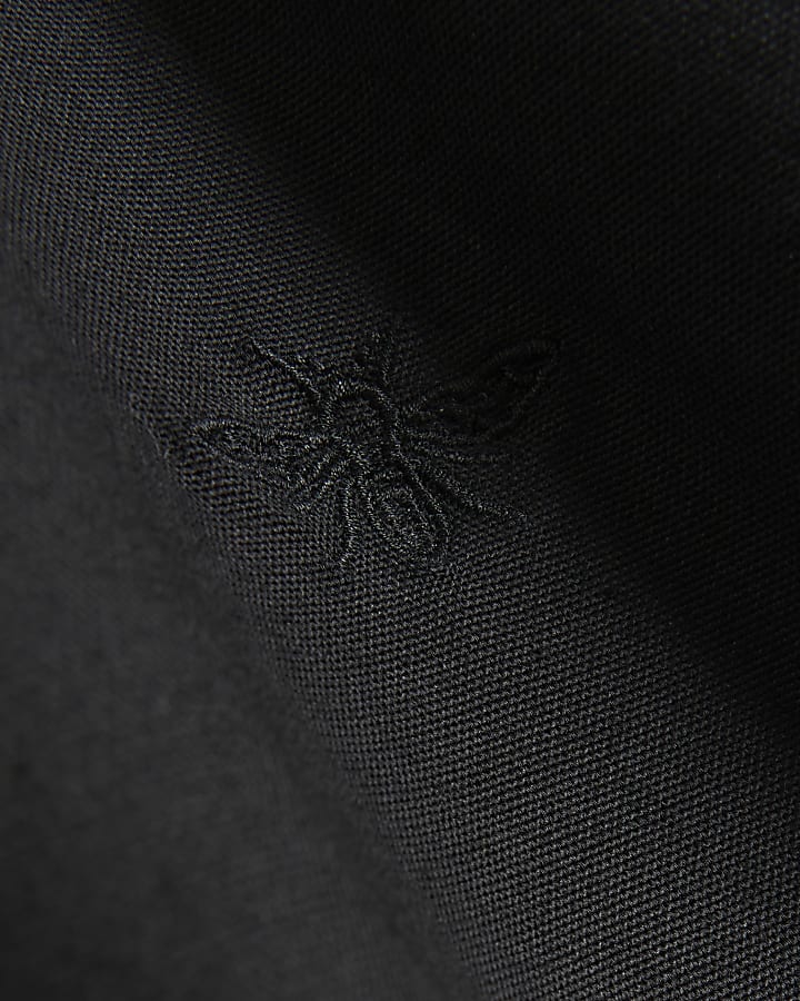 Black Muscle Fit Oxford Smart Shirt