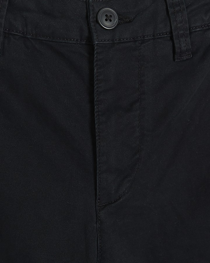 Black slim fit casual chino trousers