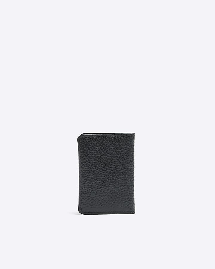 Black leather pebbled cardholder