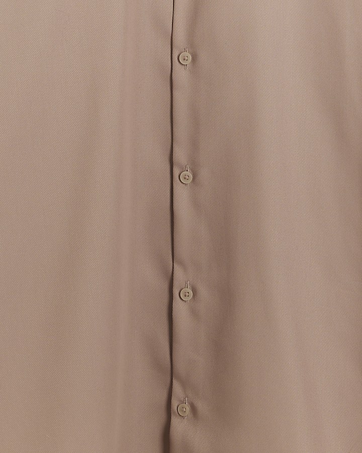 Brown slim fit premium smart shirt