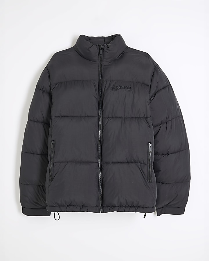 Black High neck puffer jacket