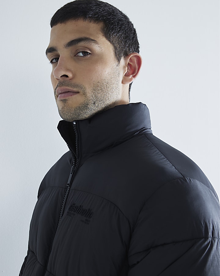 Black High neck puffer jacket