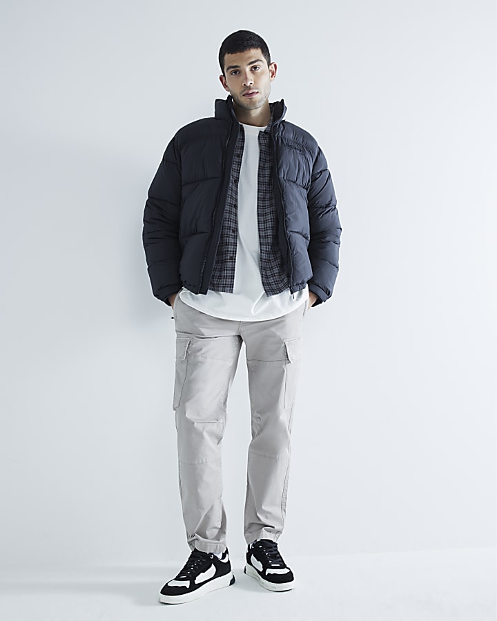 Black High neck puffer jacket