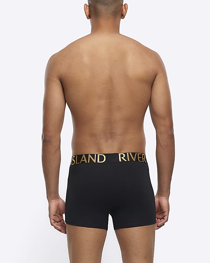 Black 4 Pack RI Cotton Stretch Trunks