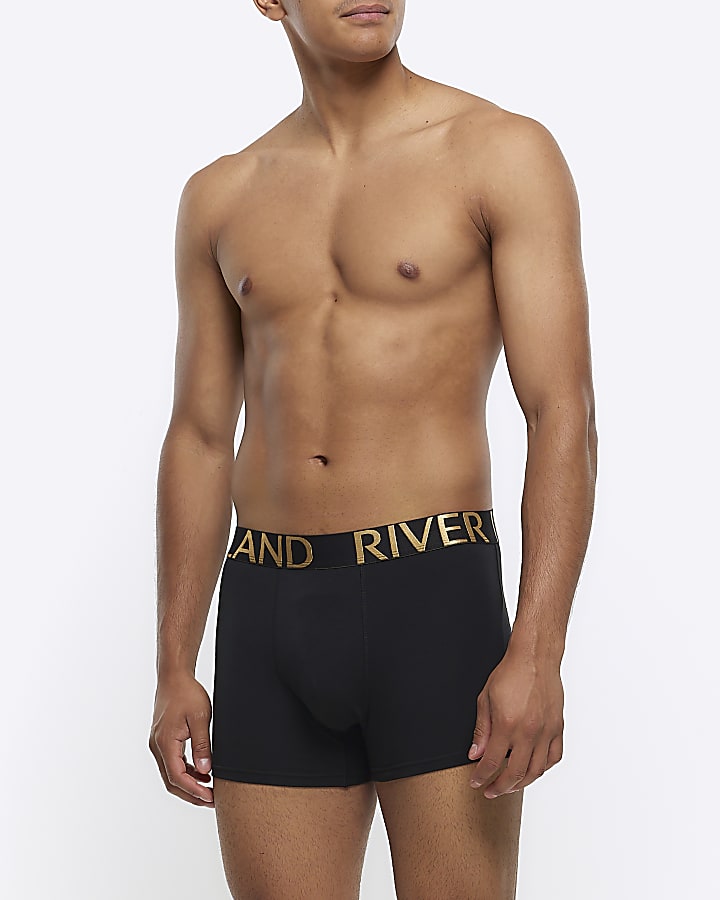 Black 4 Pack RI Cotton Stretch Trunks