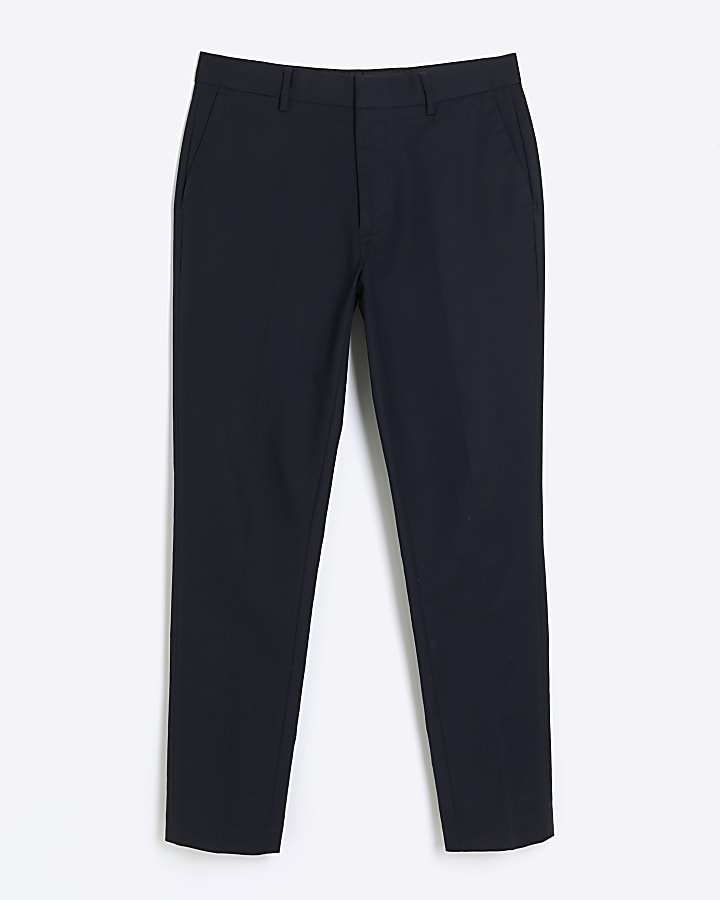 Navy slim fit chino trousers