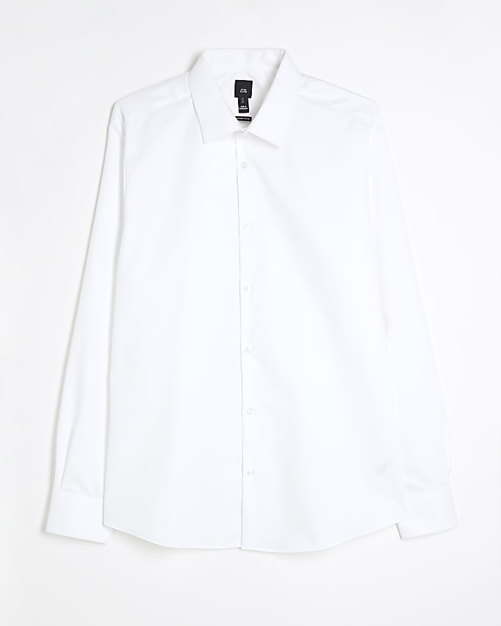 White Egyptian Cotton Twill Shirt