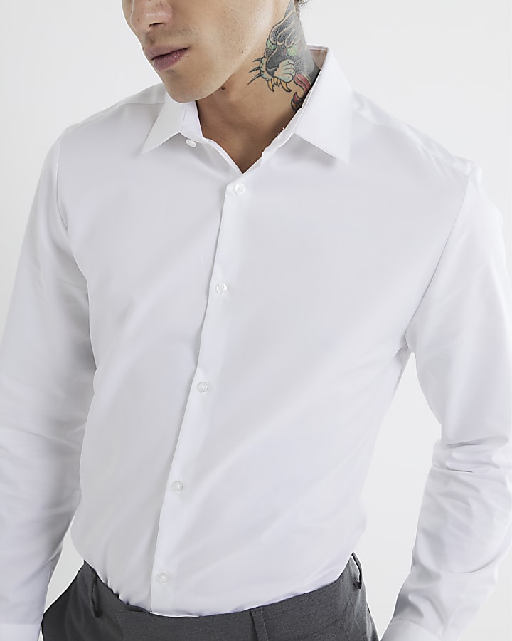 White Egyptian Cotton Twill Shirt