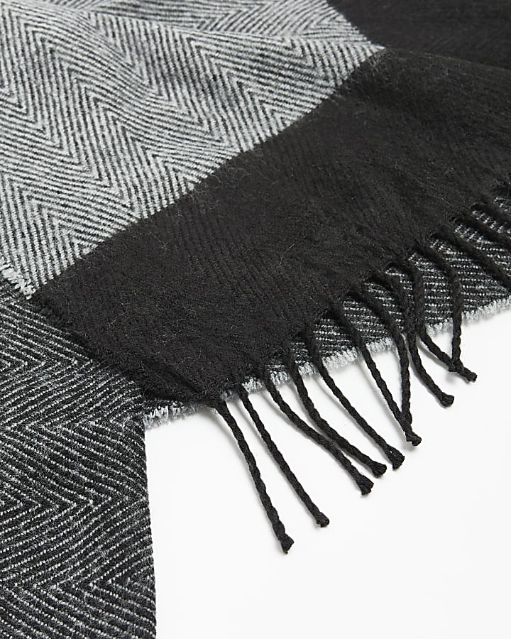 Black herringbone scarf