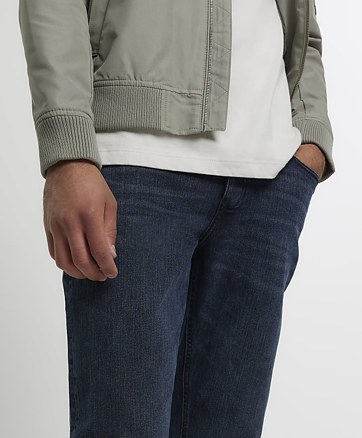 Dark blue slim fit washed jean