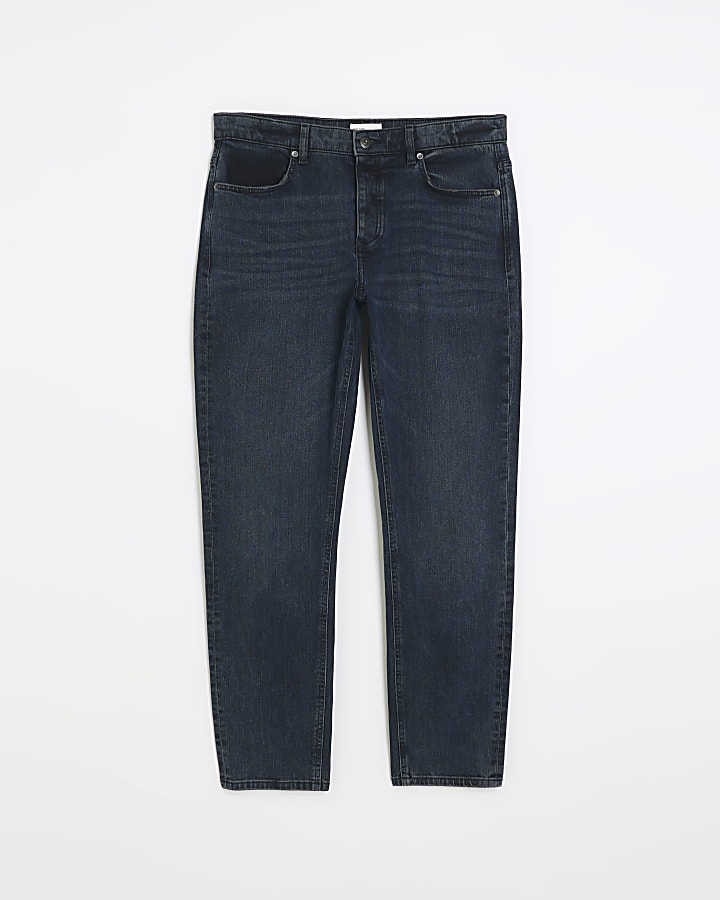 Dark blue slim fit washed jean