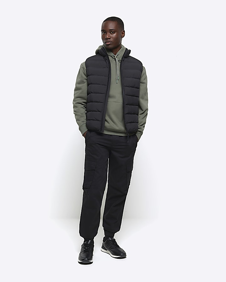 Green regular fit plain hoodie