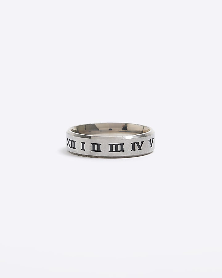 Silver colour roman number ring