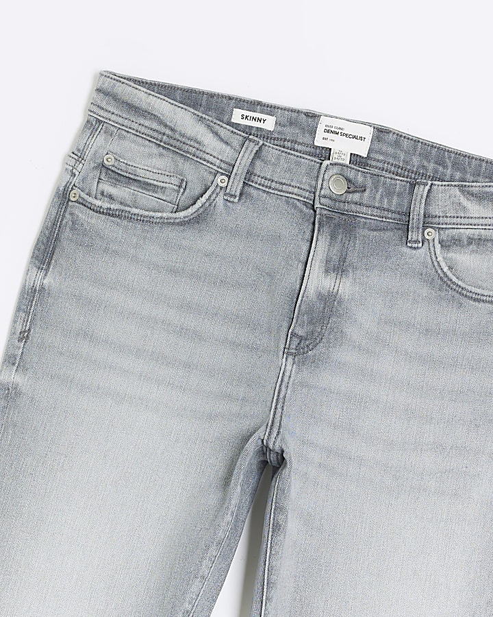 Grey skinny fit faded jeans