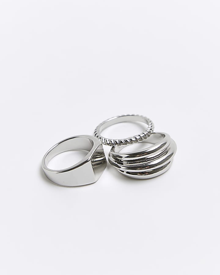 Silver colour ring multipack