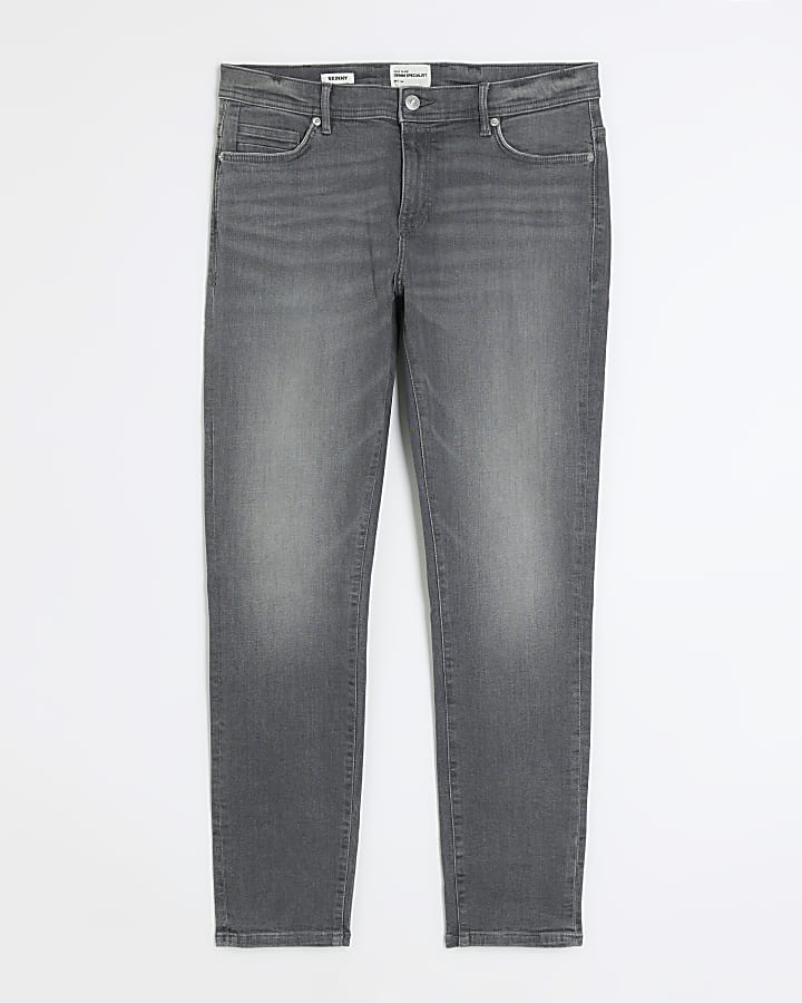 Grey skinny fit faded jeans