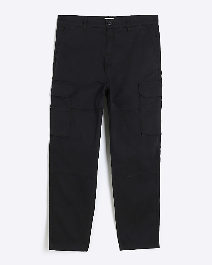 Black utility cargo trousers