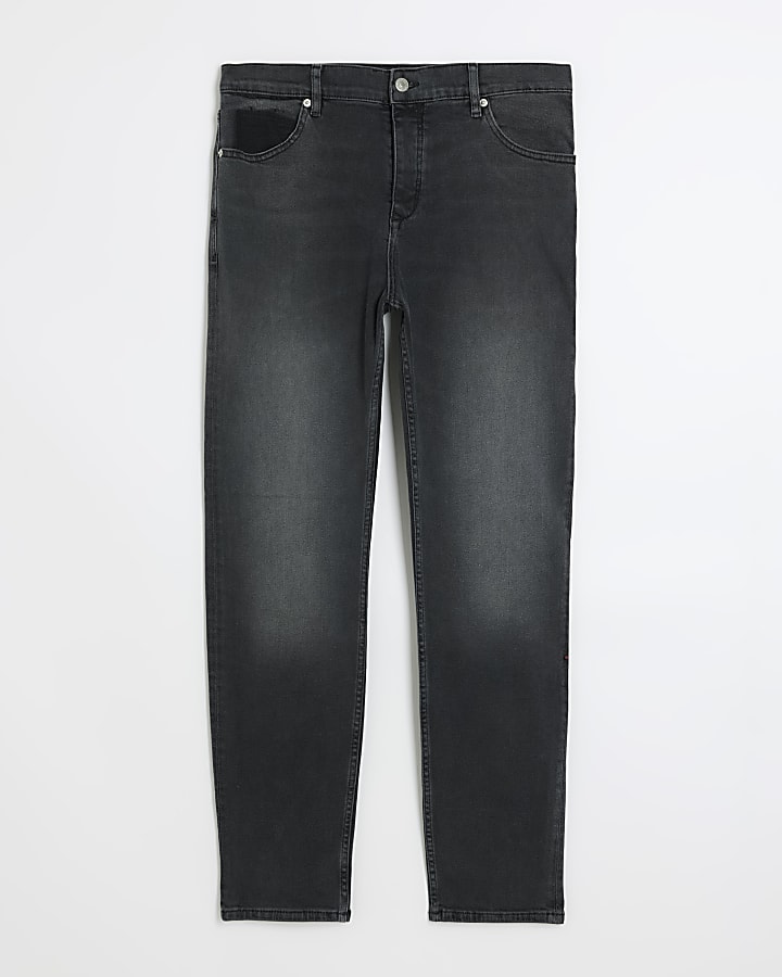 Black washed slim fit jeans