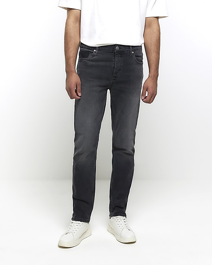 Black washed slim fit jeans