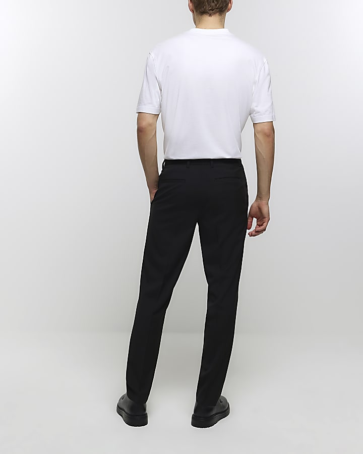 Black slim fit smart trousers