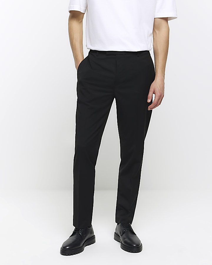 Black slim fit smart trousers