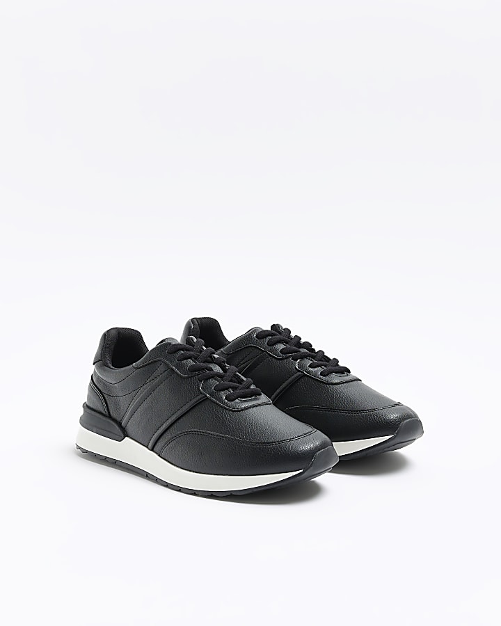 Black plain trainers