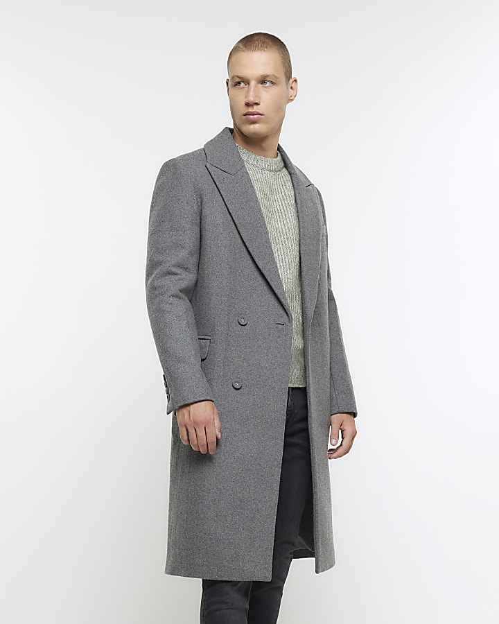 Mens longline wool coat best sale