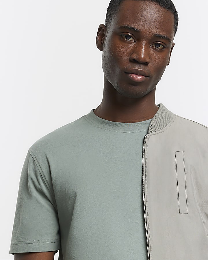 Sage green slim fit t-shirt