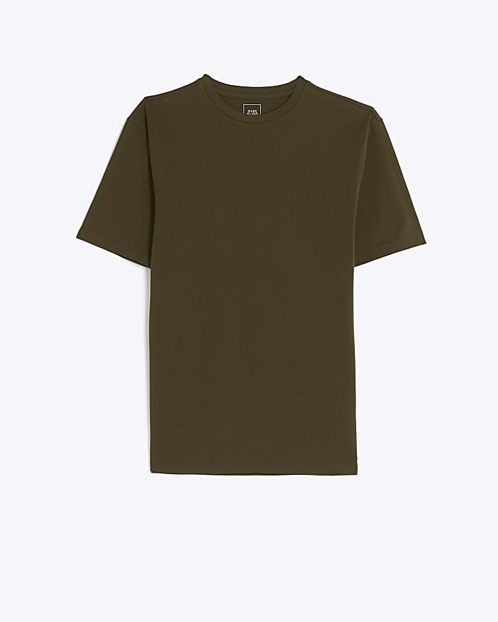 Khaki muscle fit t-shirt