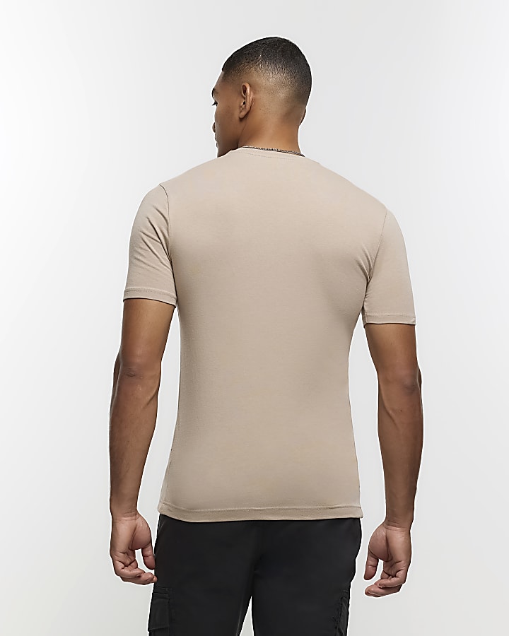5 Pack grey multi muscle fit stretch t-shirts