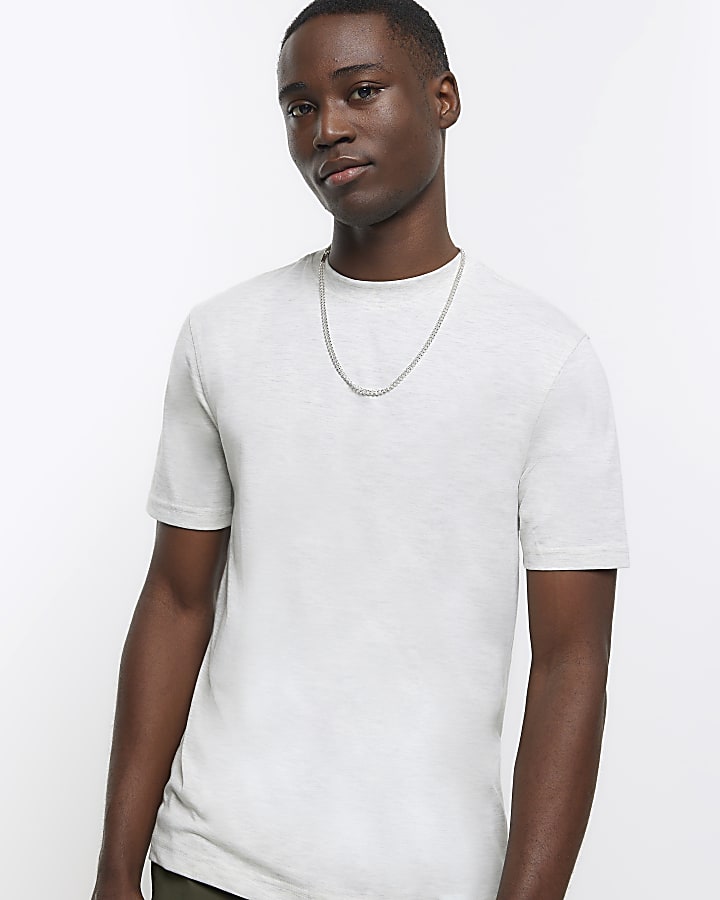 Light grey slim fit t-shirt