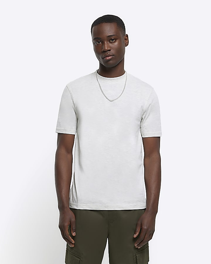 Light grey slim fit t-shirt