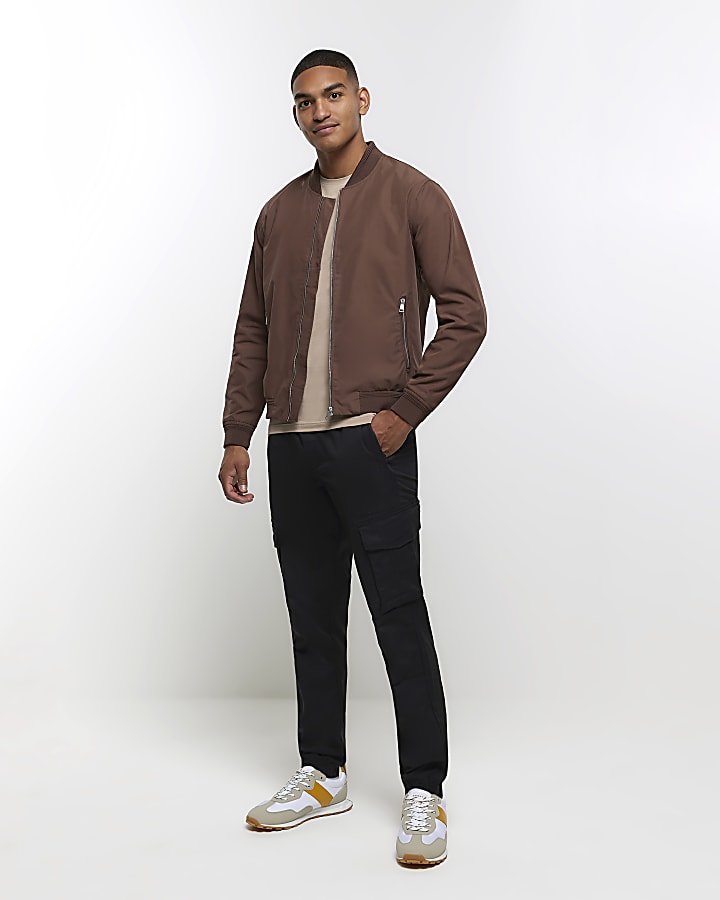 Beige muscle fit stretch t-shirt
