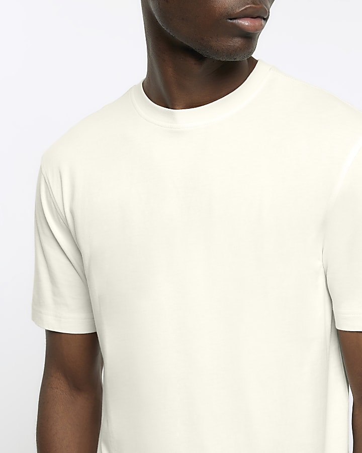 Beige slim fit t-shirt