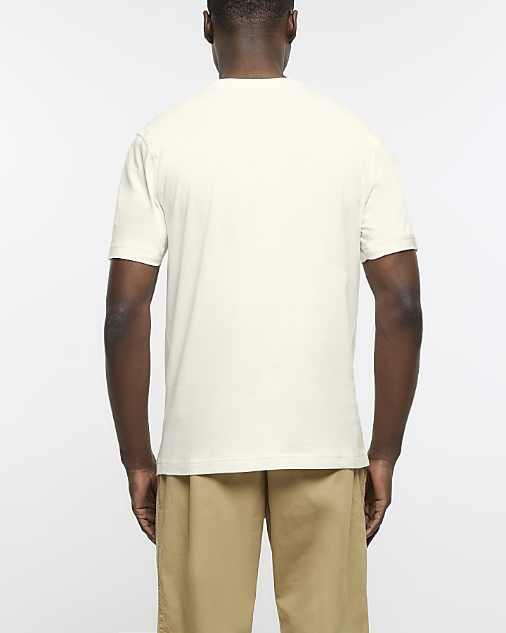 Beige slim fit t-shirt