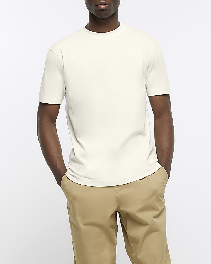 Beige slim fit t-shirt