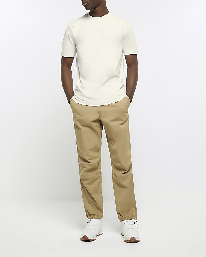 Beige slim fit t-shirt