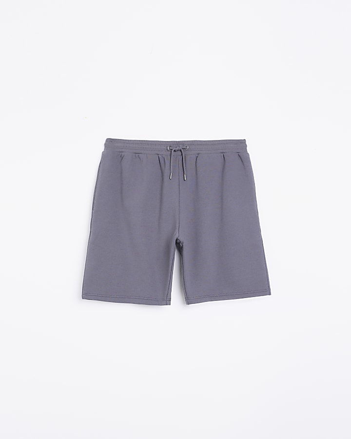 Grey slim fit casual shorts