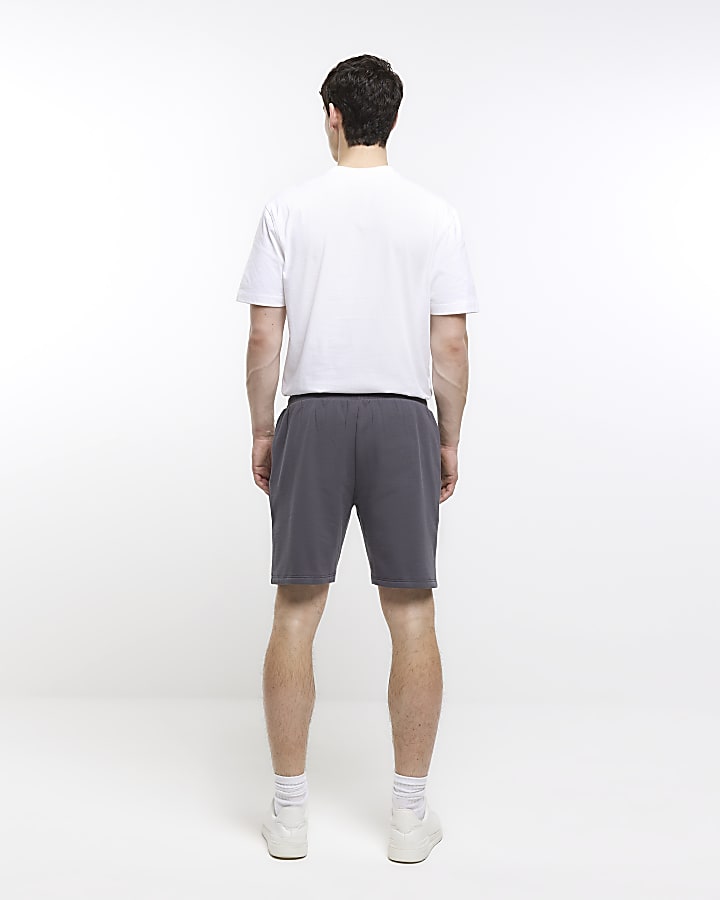 Grey slim fit casual shorts